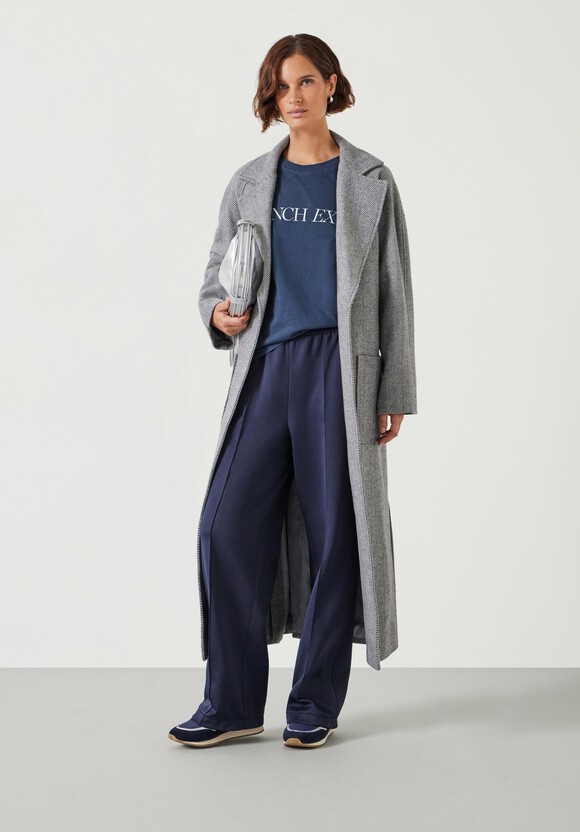Kaitlin Wool Blend Herringbone Coat