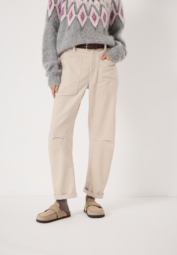 Corduroy Cordi Barrel Leg Trousers