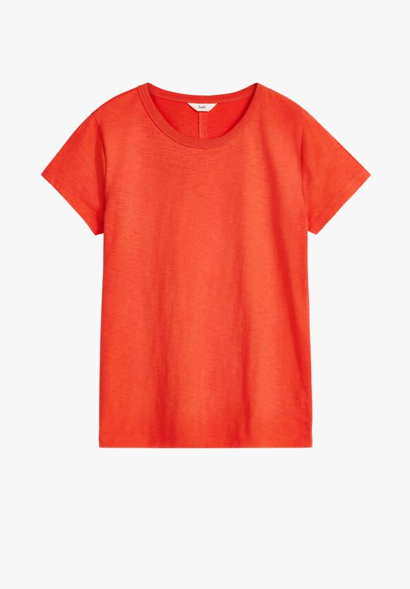 Slim Fit Slub Cotton Crew Neck T-Shirt