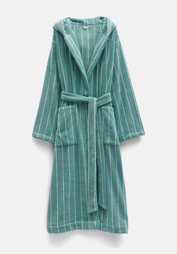 Renée Striped Cotton Towelling Robe