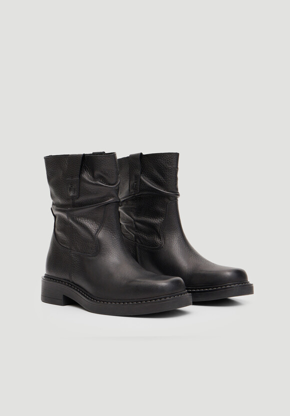 Leather Slouchy Biker Boot