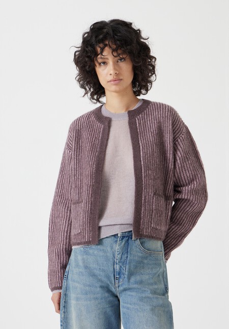 Opal Tonal Stripe Wool Blend Cardigan