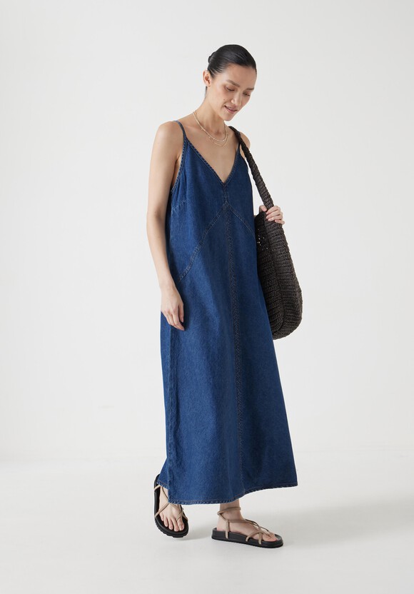 Denim Maxi Slip Dress