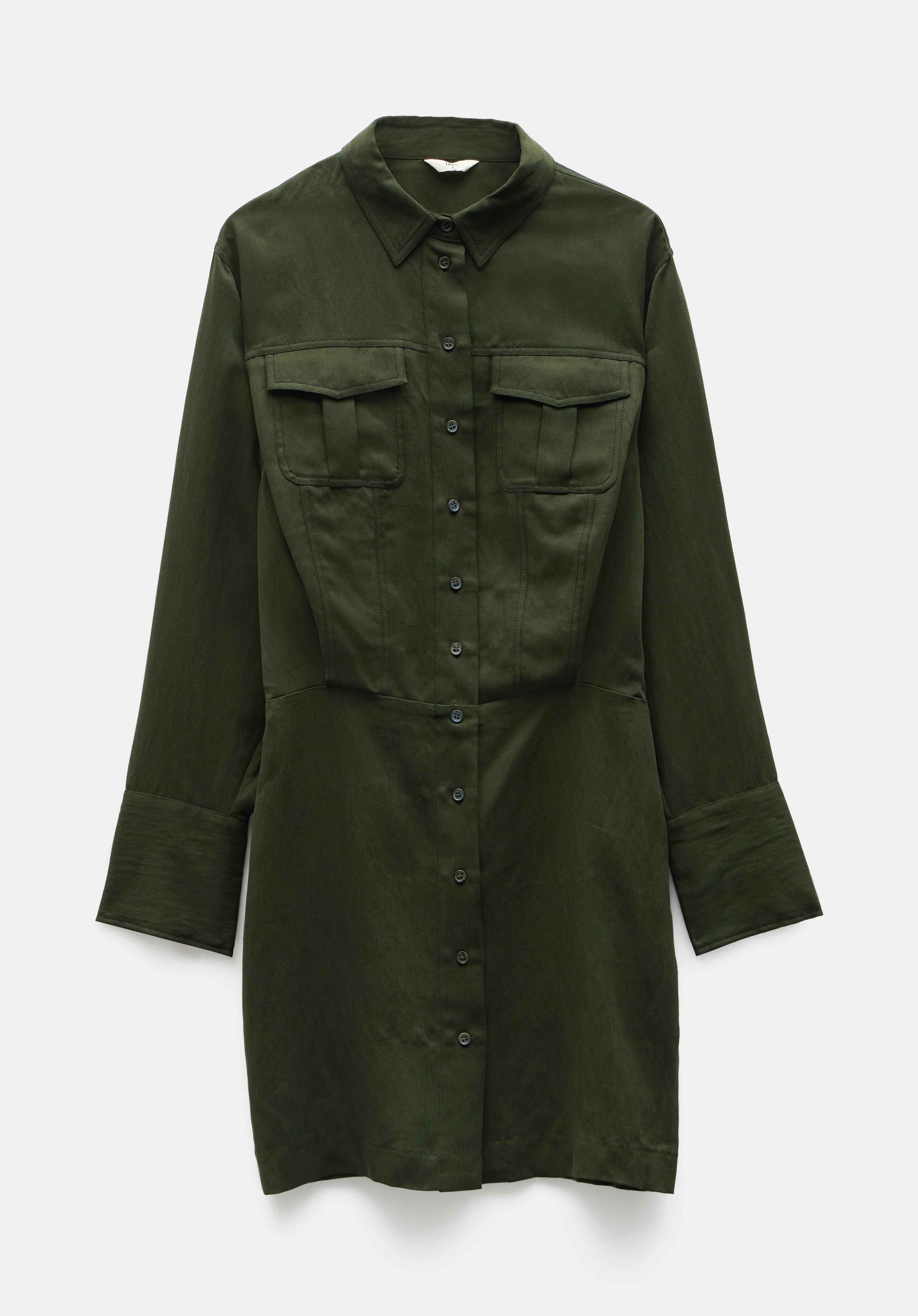 Olive green top utility dress