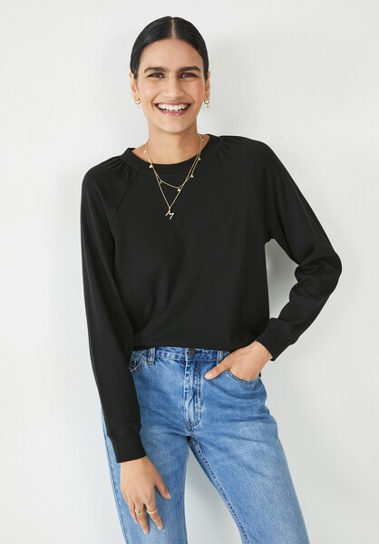 Genevieve Raglan Gathered Sleeve Top