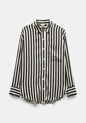 Emely Oversized Stripe Fluid Shirt