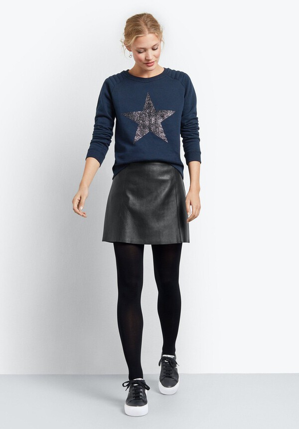 Glitter Star Biker Sweat Top