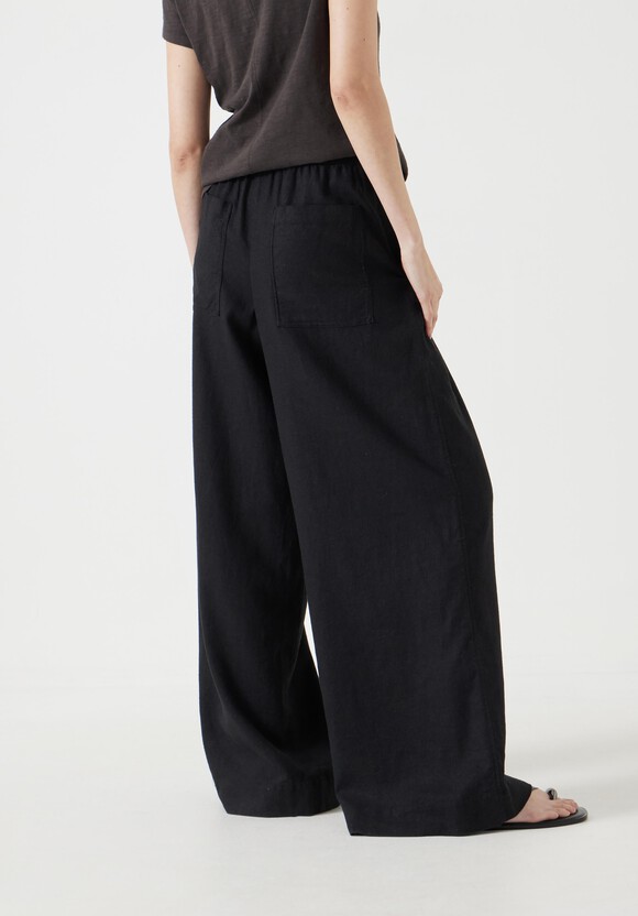 Linen Blend Petunia Wide Leg Trousers