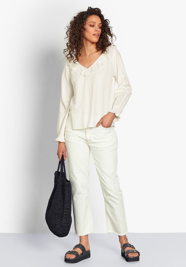 Sadie Ruffle Cotton Blouse