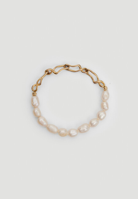 Twisted Chain and Freshwater Pearl Bracelet