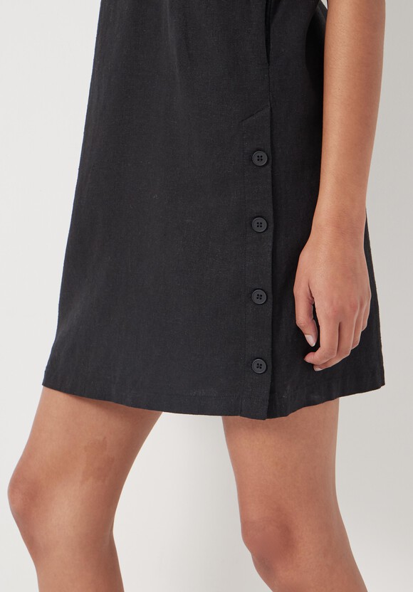 Square Neck Linen Blend Mini Dress