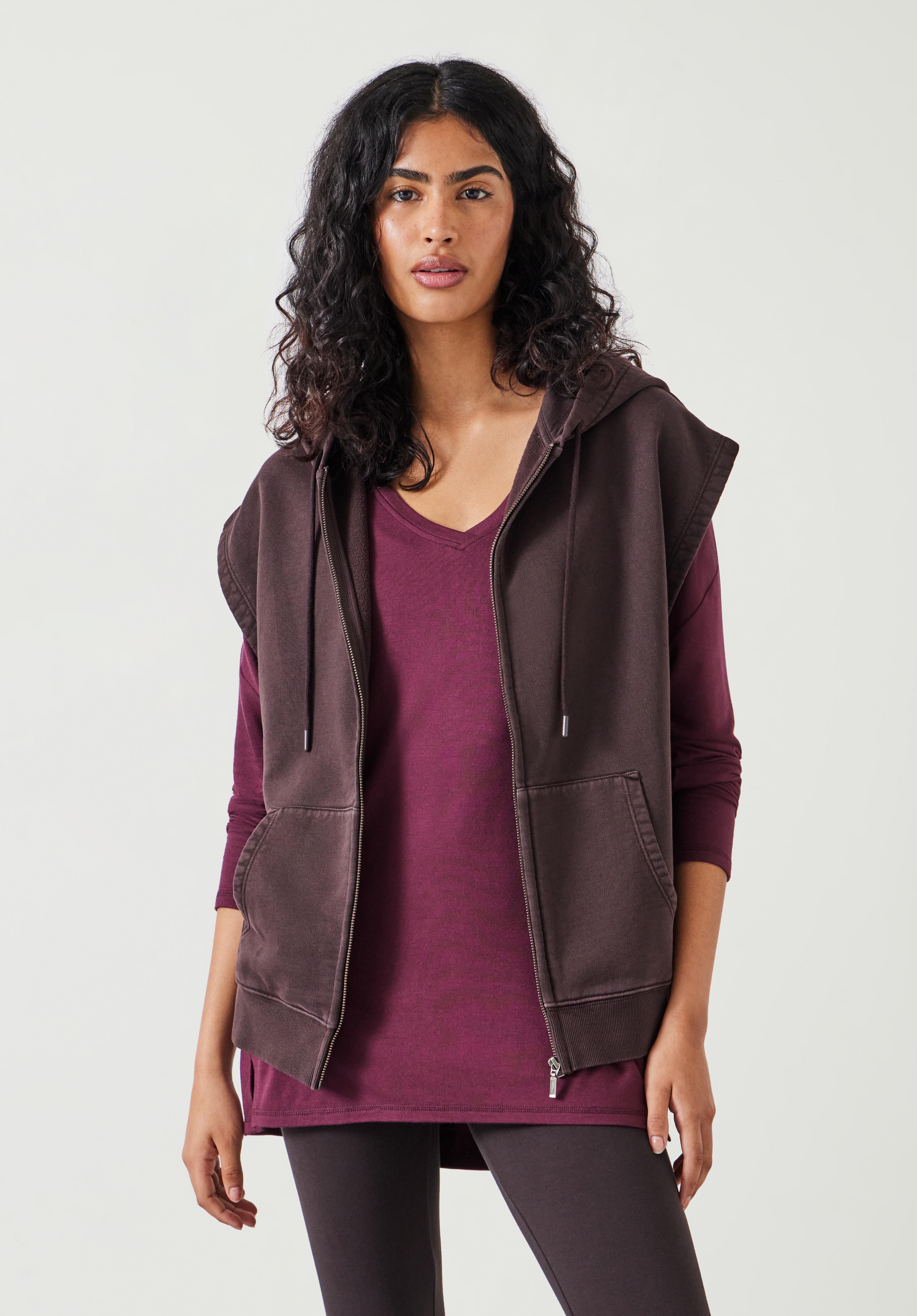 Zipper sleeveless hoodie sales