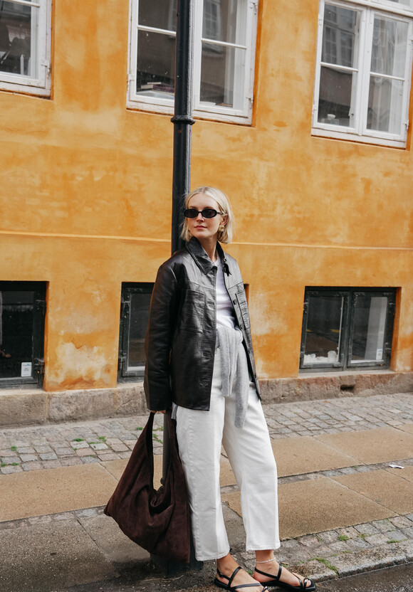 Kelly Croc Effect Leather Jacket