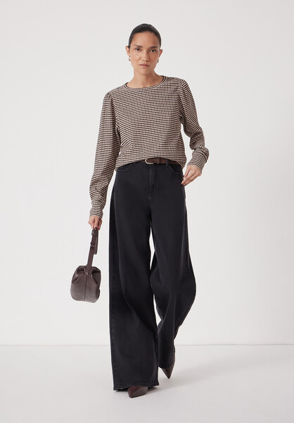 Emily Gingham Puff Sleeve Top
