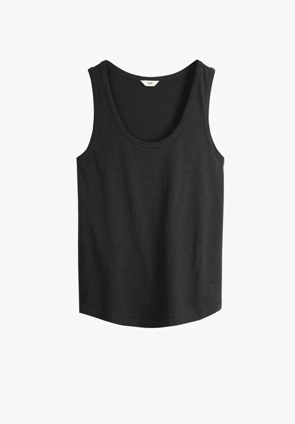 Cotton Slub Tank Top | Black | hush