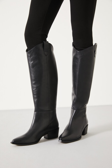 Hailey Leather Western Knee Boot