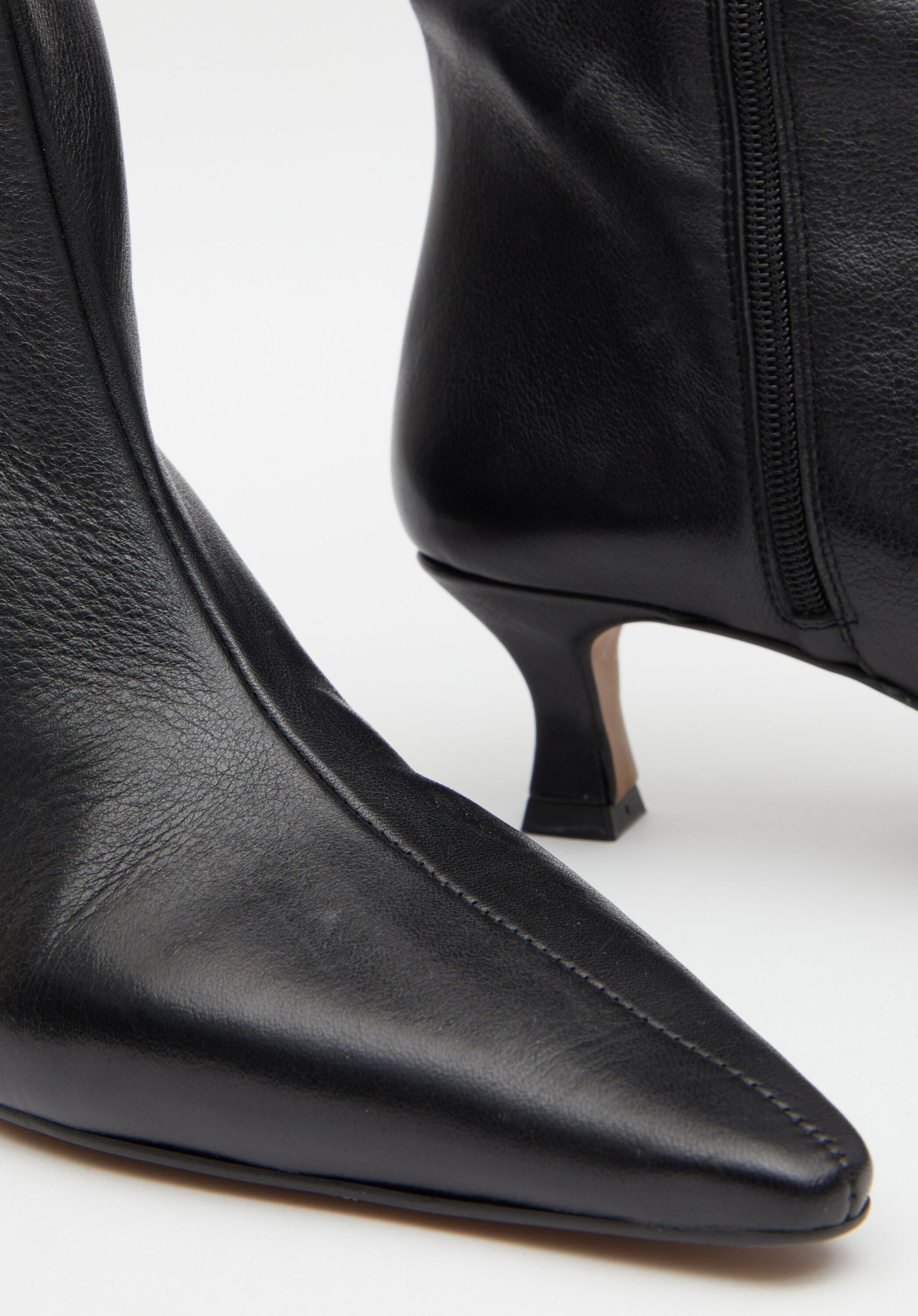 Camila Leather Kitten Heel Knee Boots