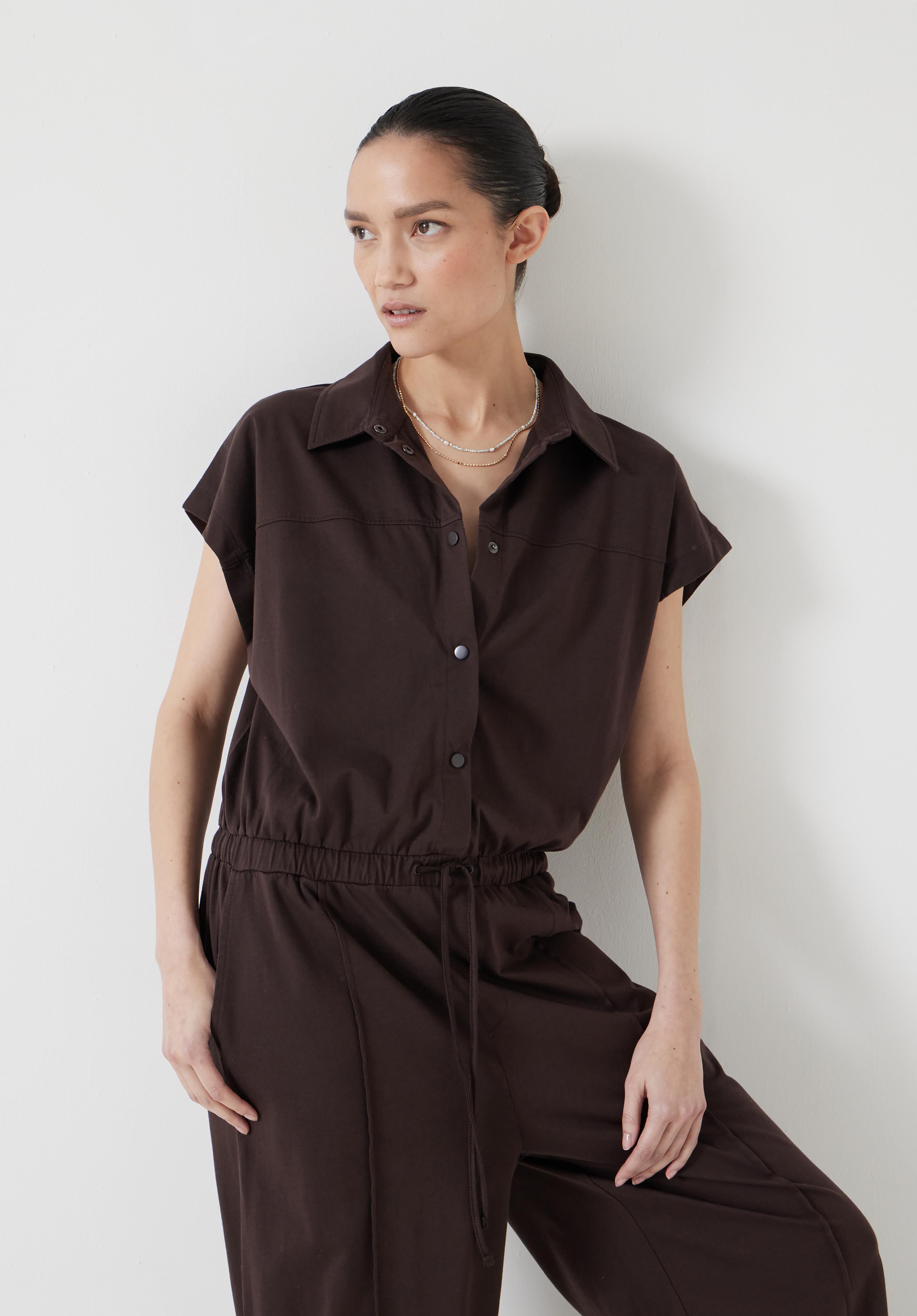 Short Sleeve Solid Jumpsuits | hush Short Sleeve Solid Jumpsuits | hush