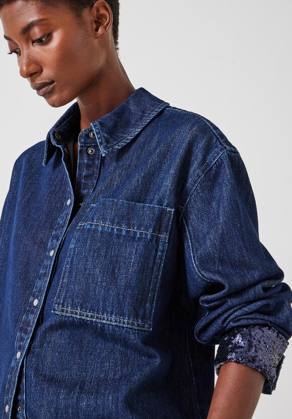 Sequin Detail Denim Shirt