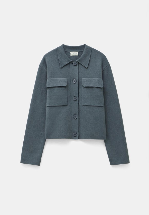 Knitted Button Through Shirt Jacket