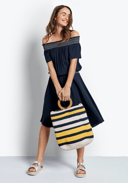 Shirred Off Shoulder Dress