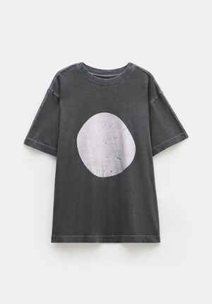 Metallic Print Oversized Graphic T-Shirt