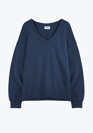 V-Neck Cotton Sweatshirt