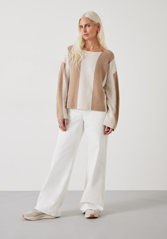 Everlee Striped Boat Neck Cotton Jumper