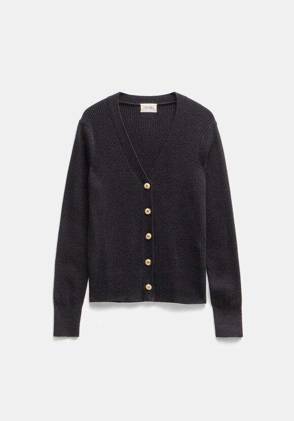 Slim Ribbed V Neck Cardigan