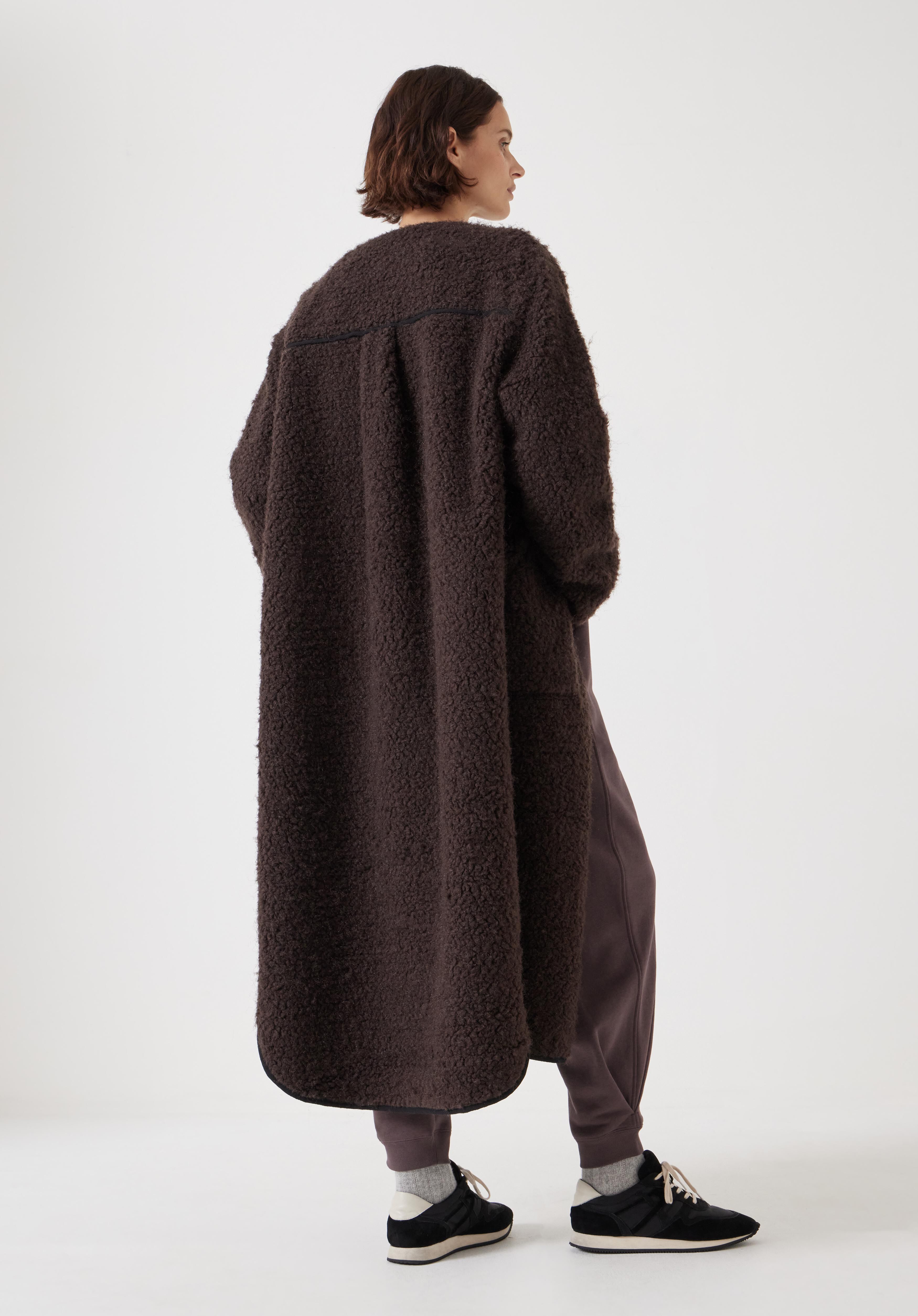 Longline Faux Fur Coat | Chocolate Brown | hush Longline Faux Fur Coat | Chocolate Brown | hush