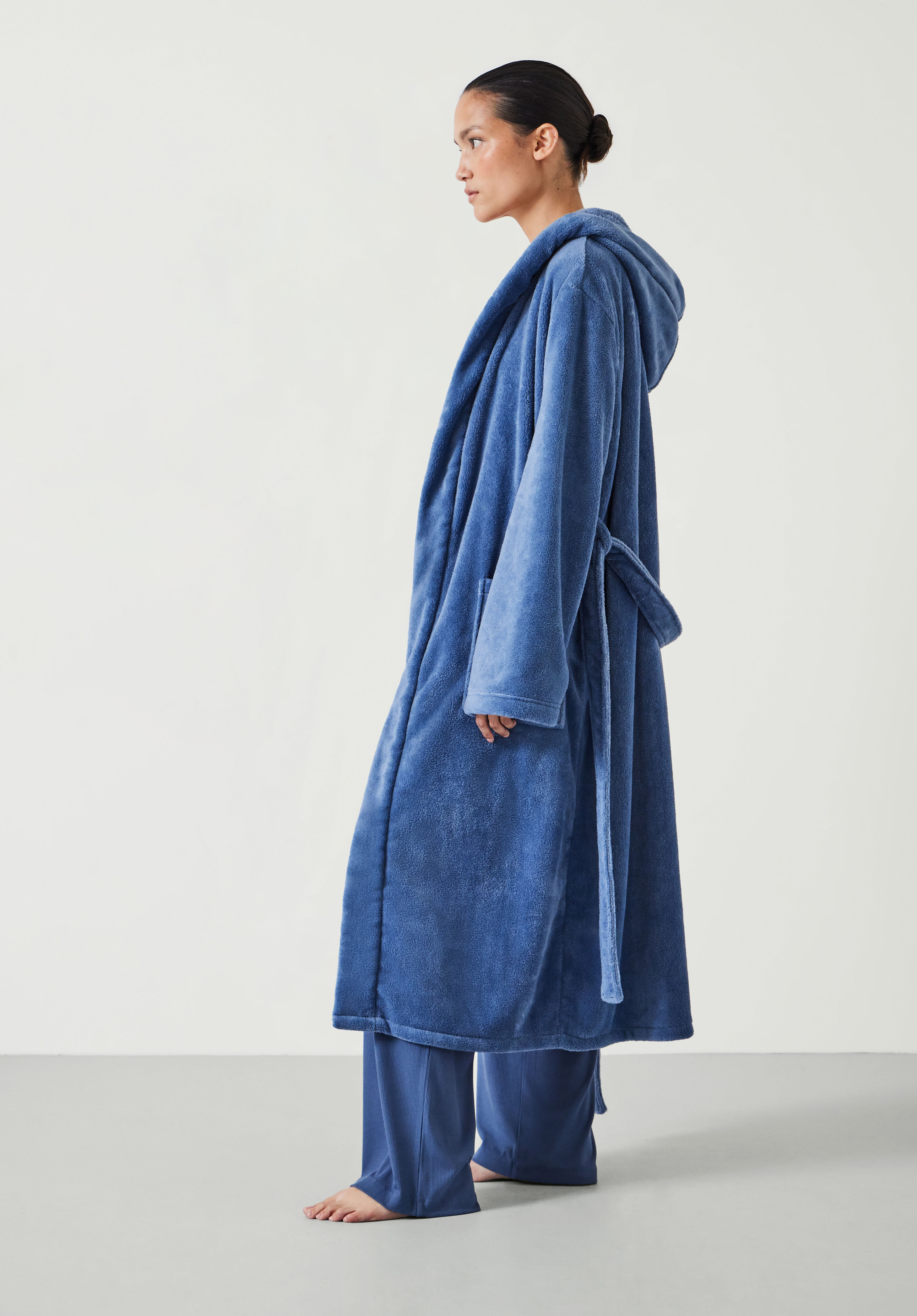 Fluffy Hooded Dressing Gown