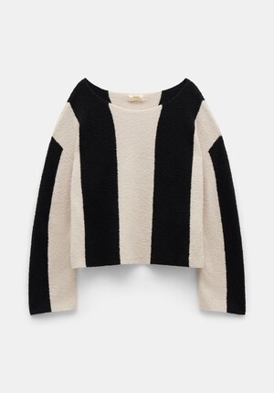Everlee Striped Boat Neck Cotton Jumper