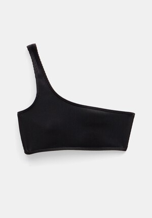 Olivia One Shoulder Rib Bikini Top