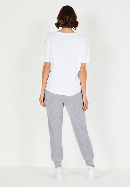 Deep V Linen Blend Tee