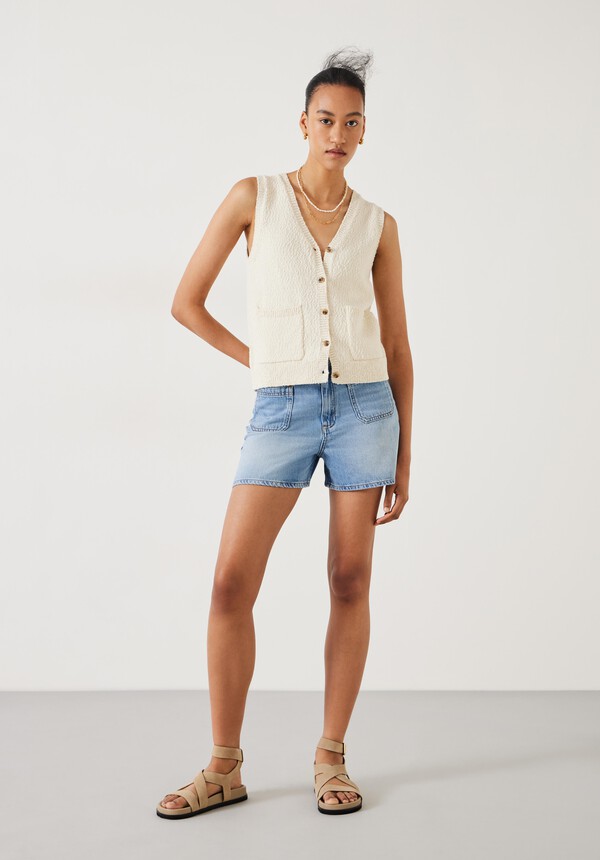 Patch Pocket Denim Shorts