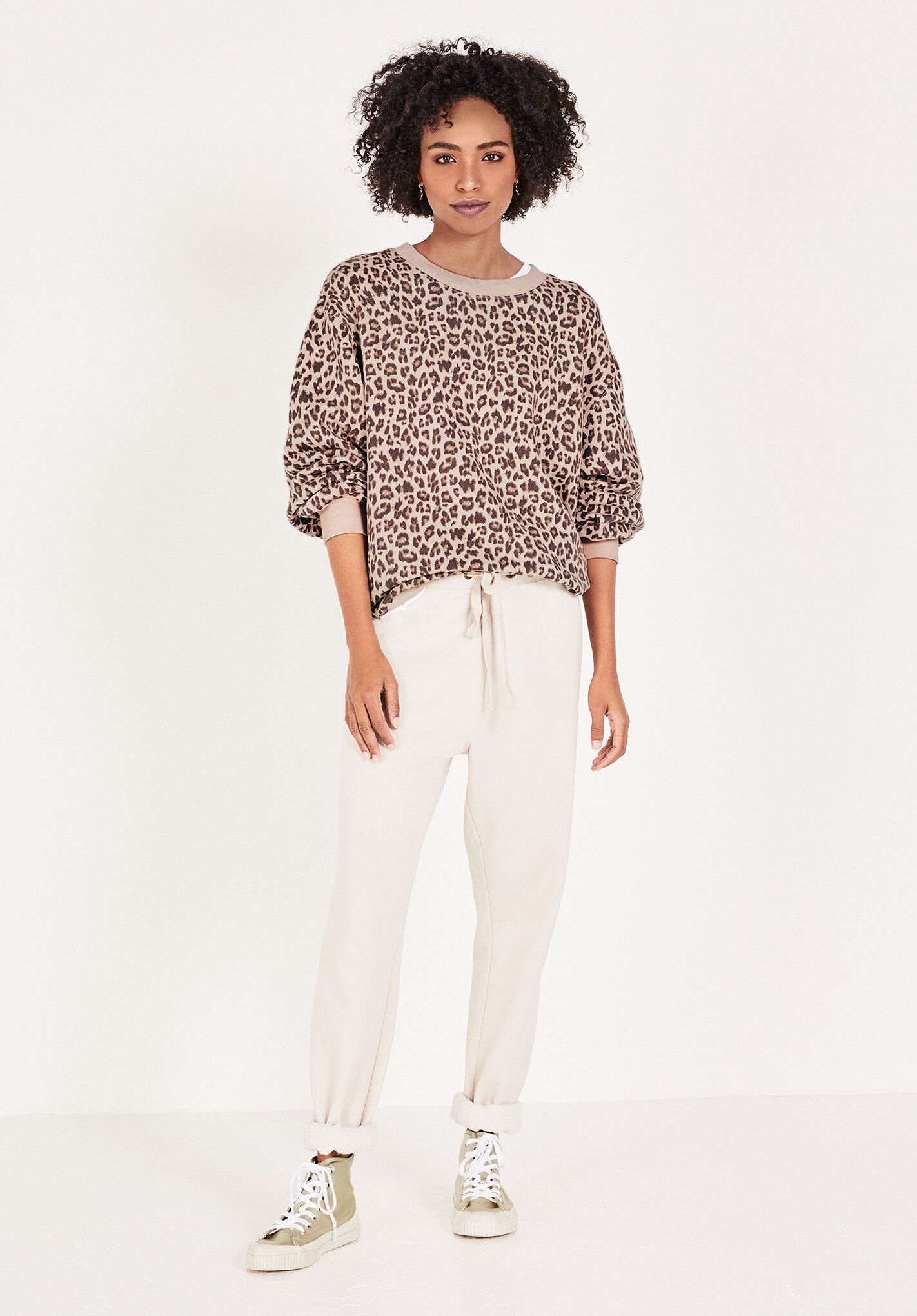 Hush leopard oversized sweatshirt outlet