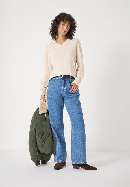 Emily V-Neck Puff Sleeve Top