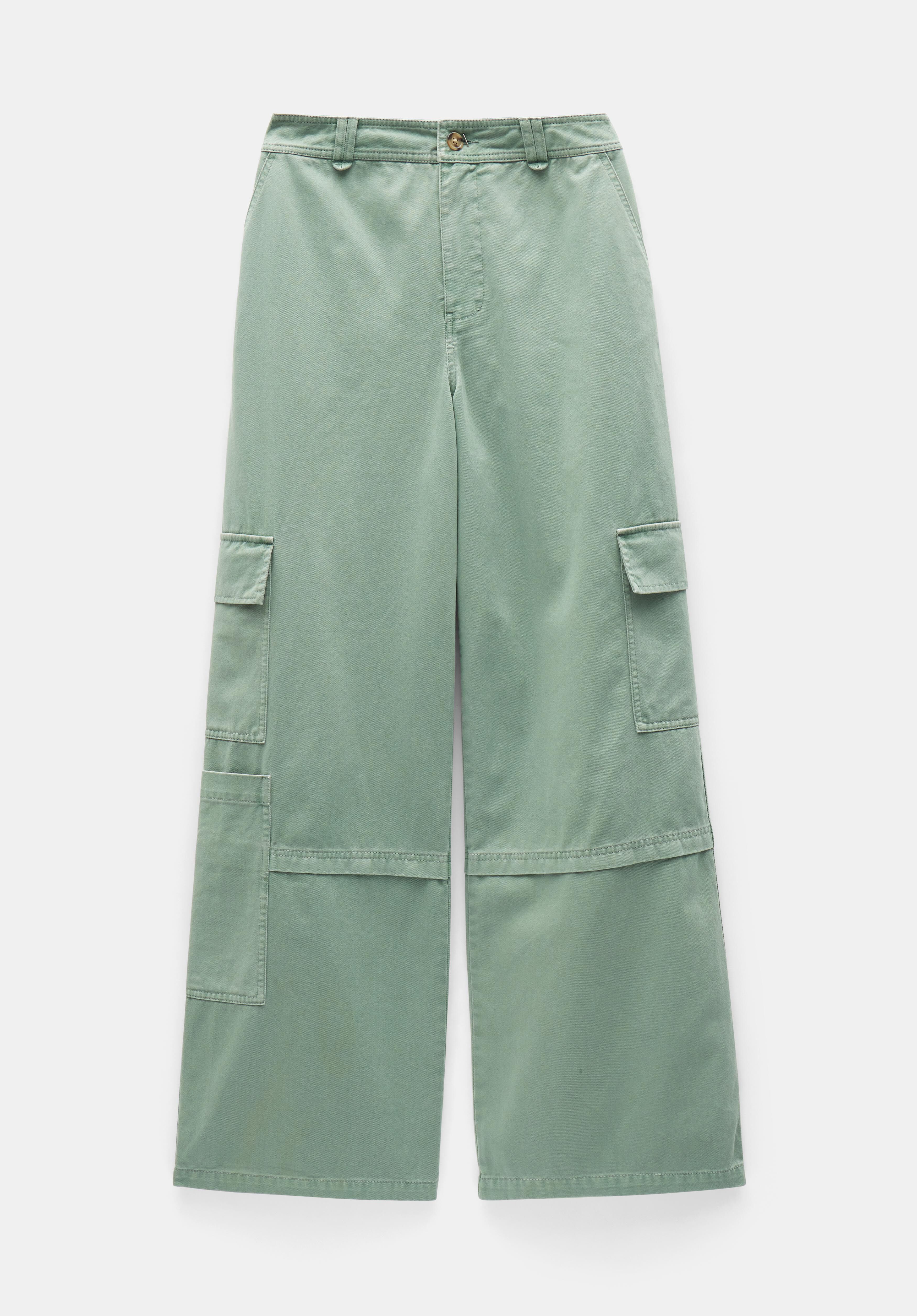 Tulsy Wide Cargo Pants | Green | hush