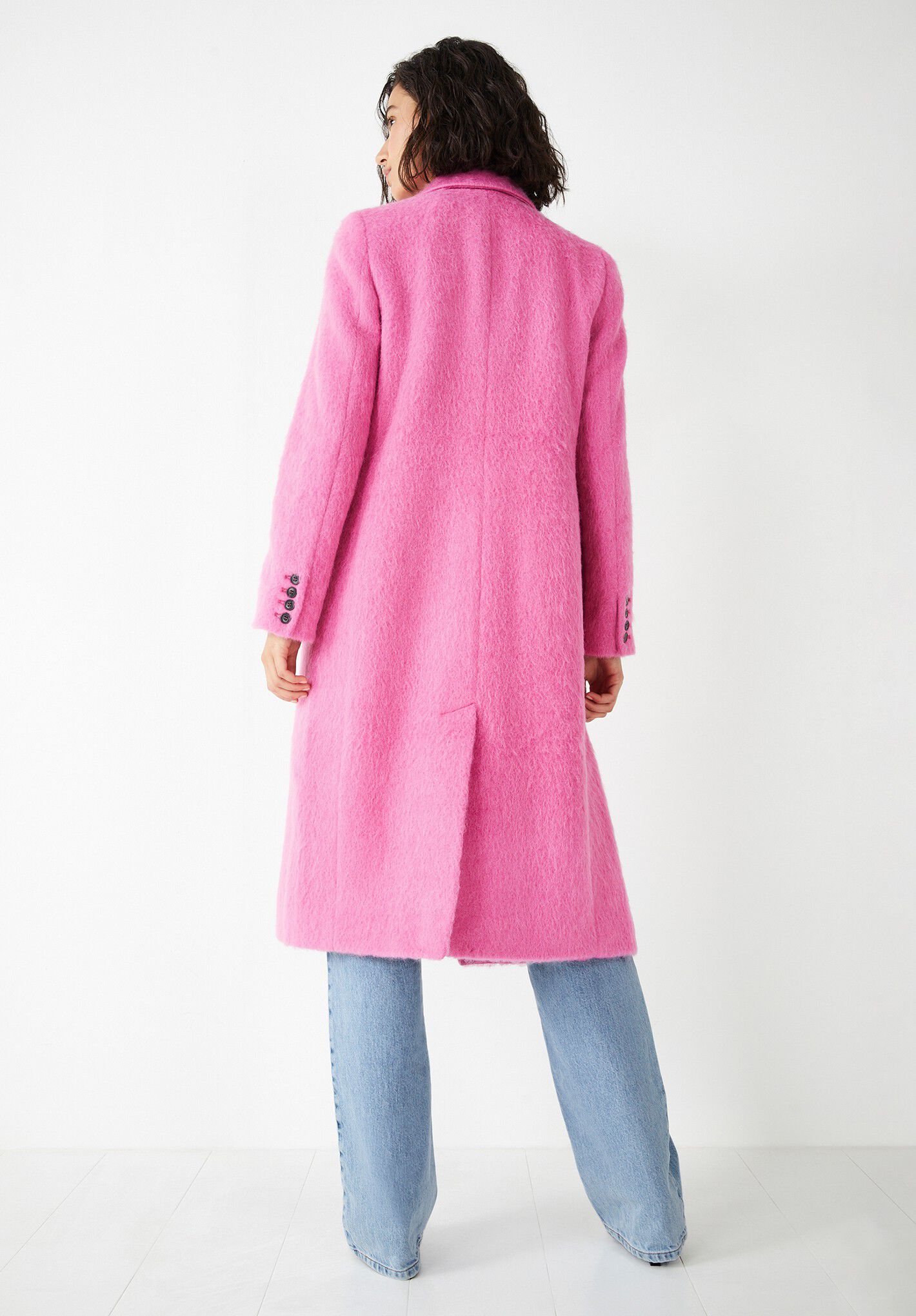 Pink wool coat sales uk