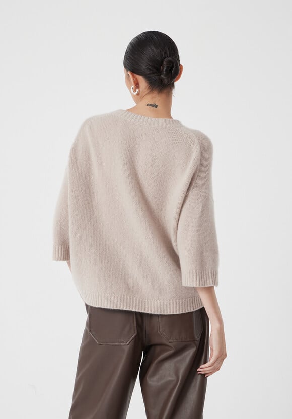 Short Sleeve Chunky Cashmere Tee