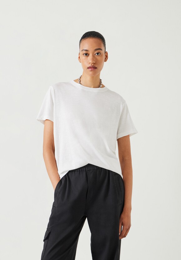 Hattie Cotton Slub Crew Neck T-Shirt