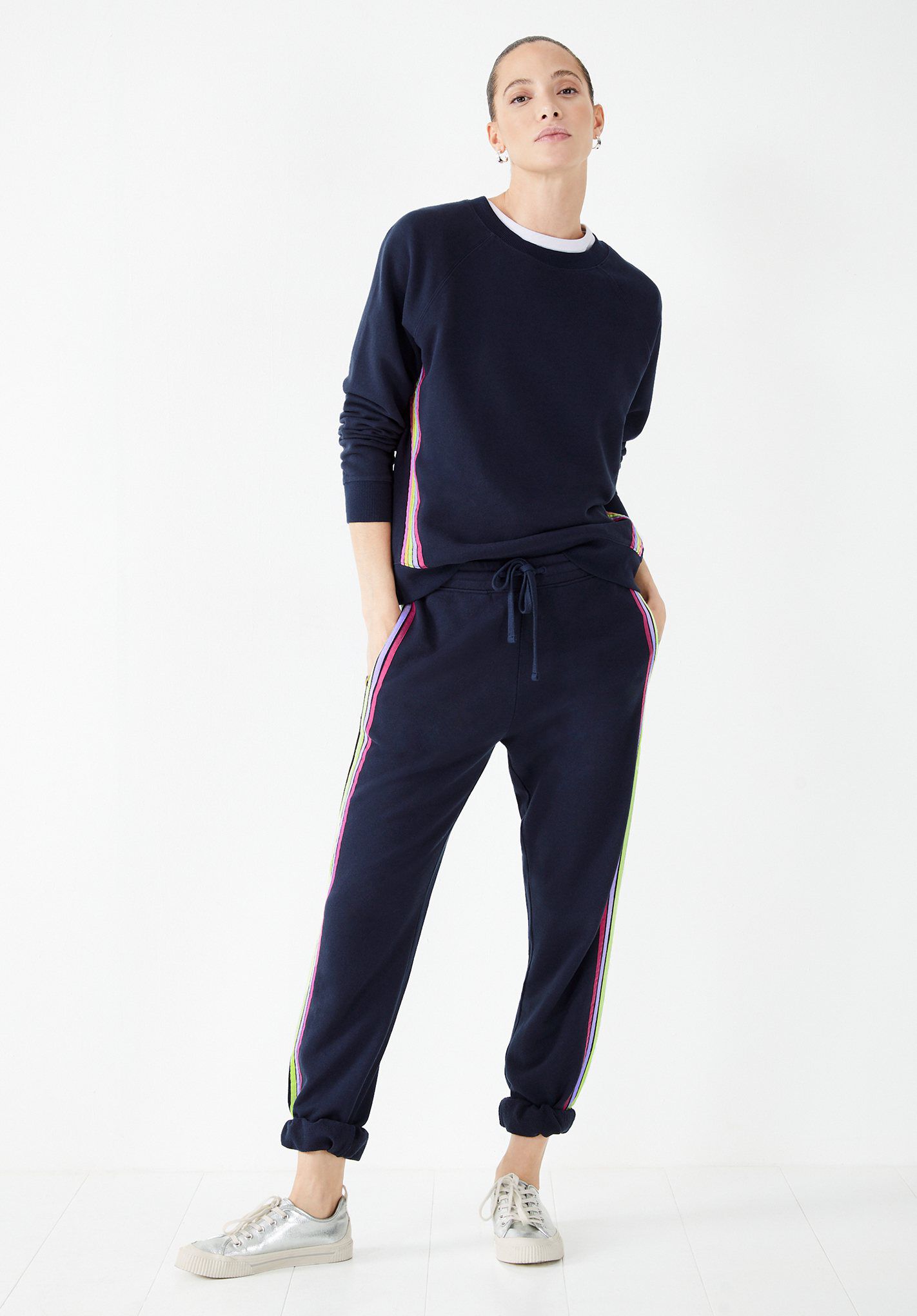 Carrie Rainbow Relaxed Sweatshirt Midnight Navy Multi hush