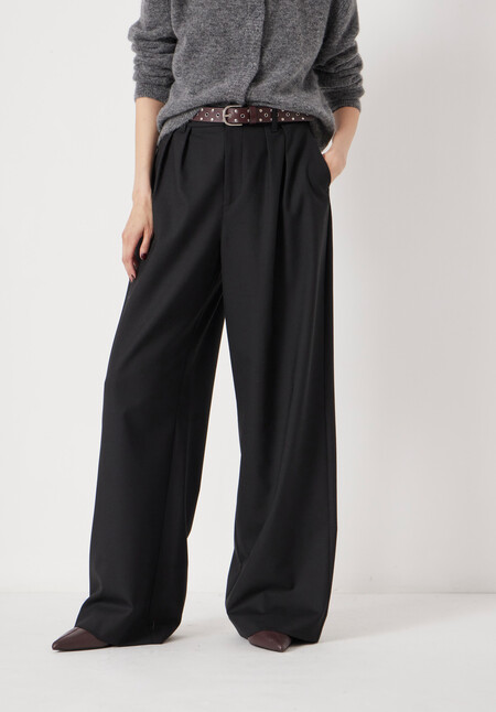 Lya Wool Blend Wide Leg Trousers