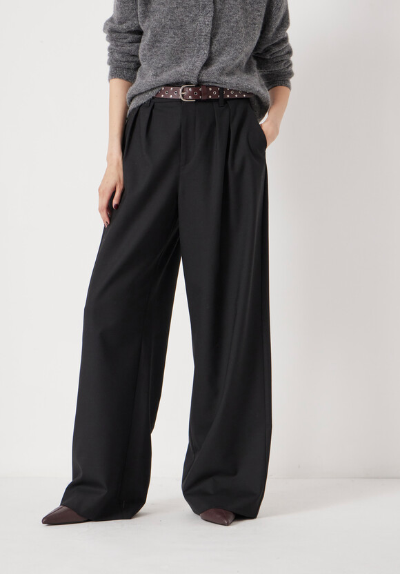 Lya Wool Blend Wide Leg Trousers