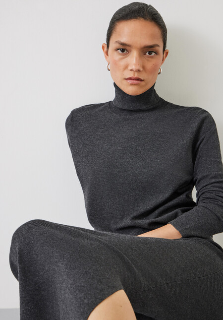 Harper Roll Neck Midi Dress