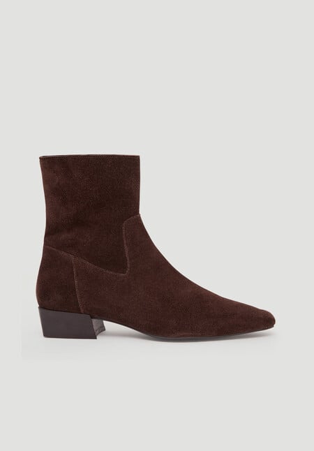 Suede Square-Toe Boots