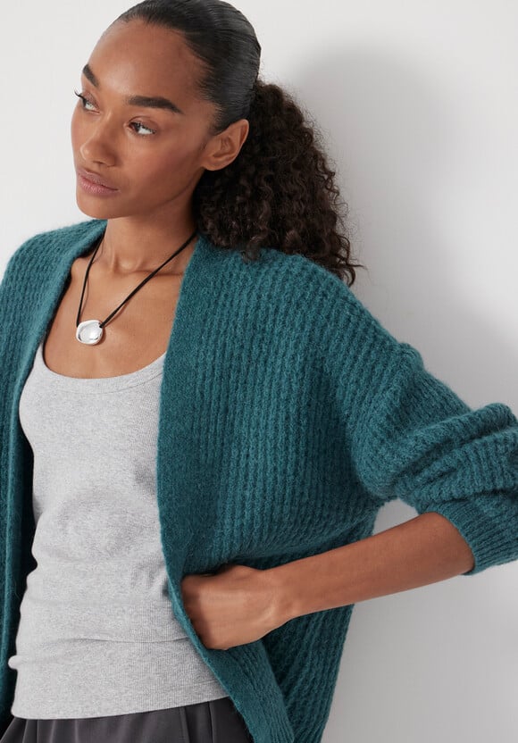Waffle Stitch Edge to Edge Cardigan