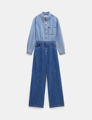 Two Tone Evelyn Denim Jumpsuit