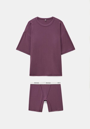 Ribbed Viscose Boxer Short Pyjamas Set