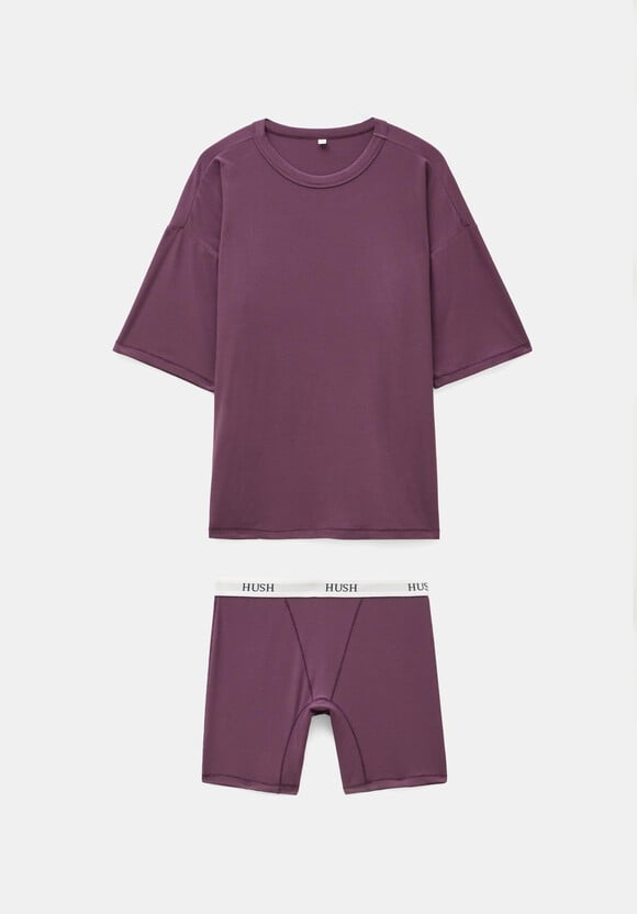 Ribbed Viscose Boxer Short Pyjamas Set